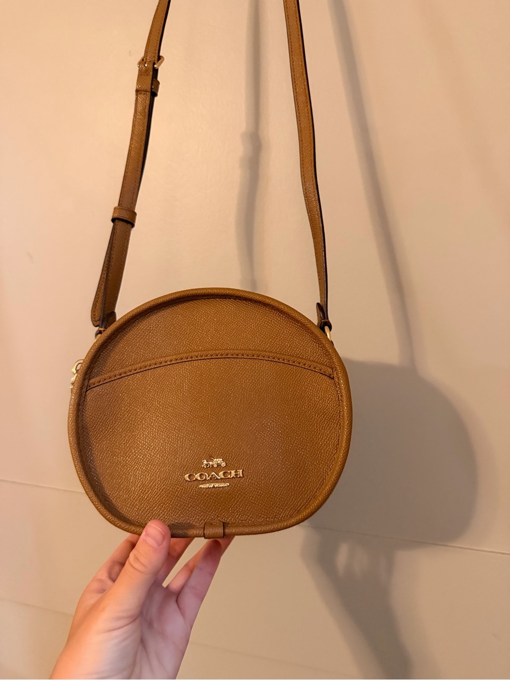 Coach Tan Round Leather Crossbody Bag - Picture 2 of 3